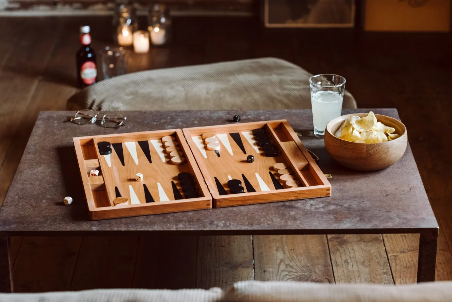 Backgammonspiel Kirschbaumholz