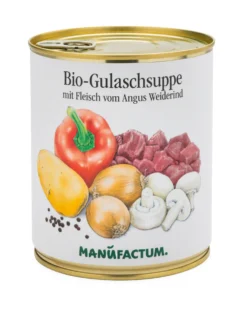 Bio-Gulaschsuppe mit Fleisch vom Angus-Weiderind