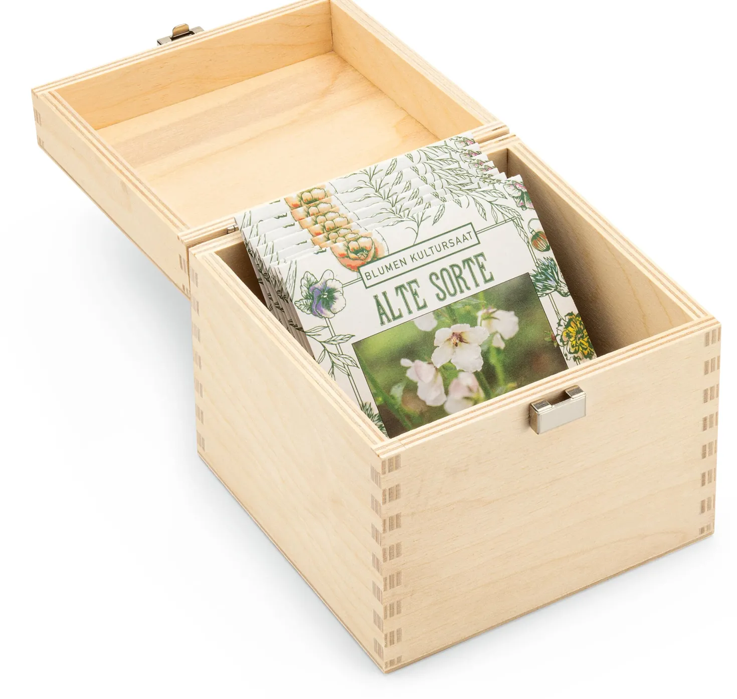 Bio-Saatgutset im Holzkästchen