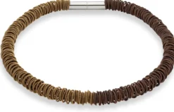 Collier Edelstahlfeder, Kupfer-Gold