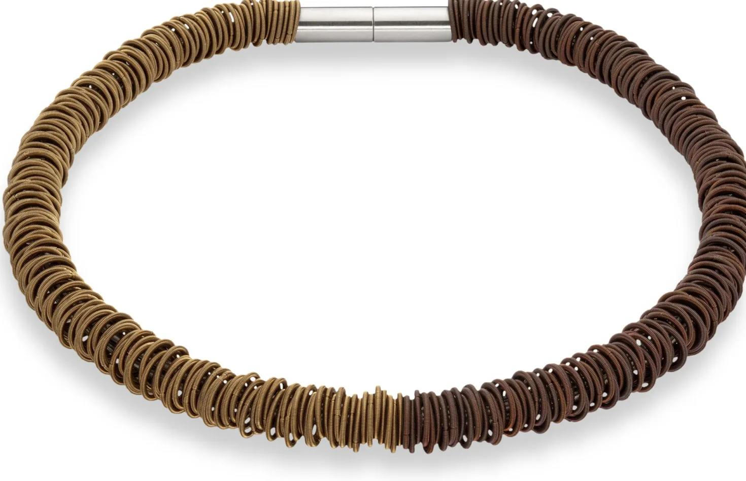 Collier Edelstahlfeder, Kupfer-Gold