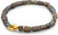 Collier Labradorit, Oliv-Türkis