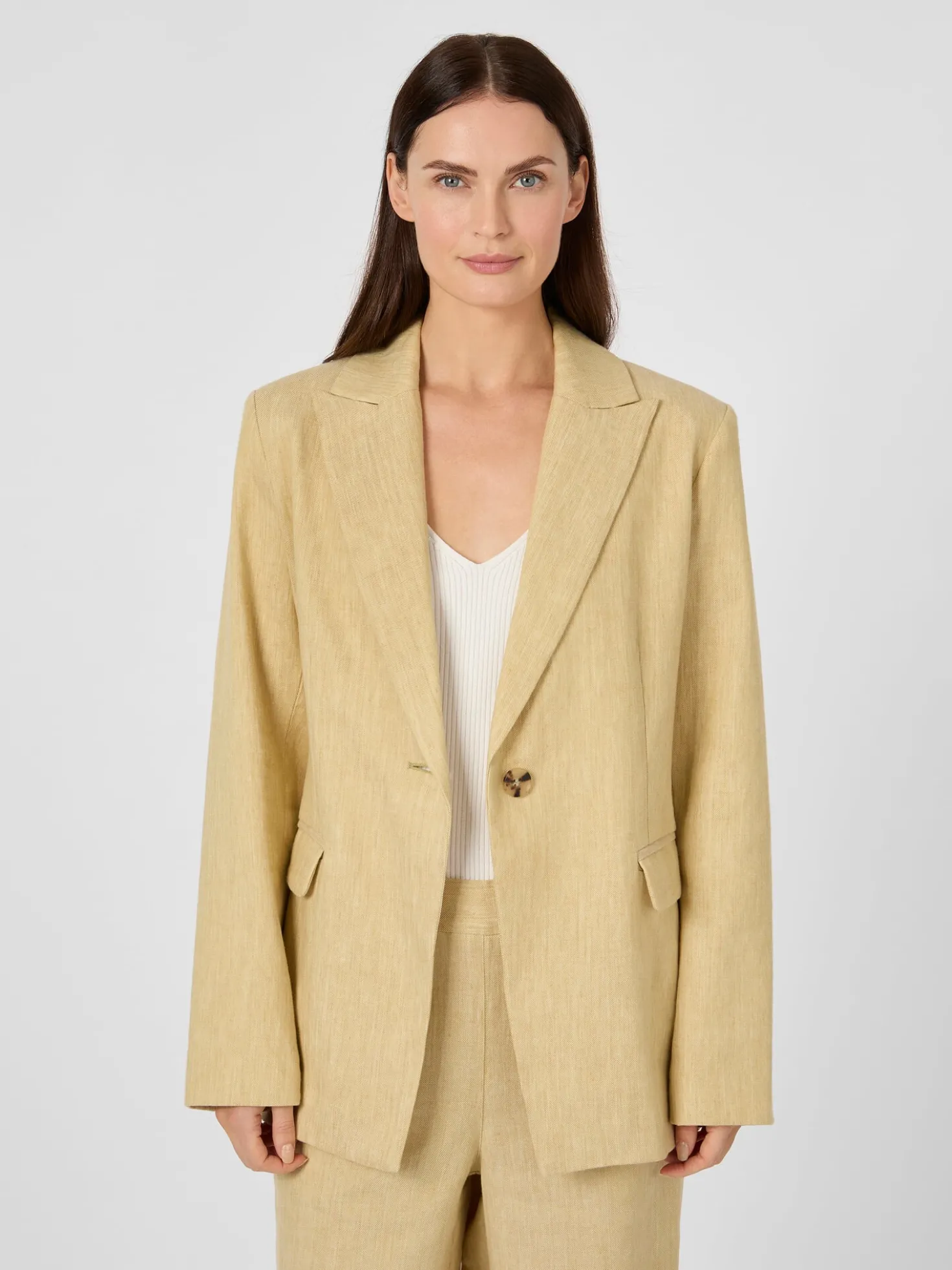 Damenblazer Leinenmix