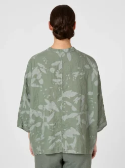 Damenbluse Hanf gemustert
