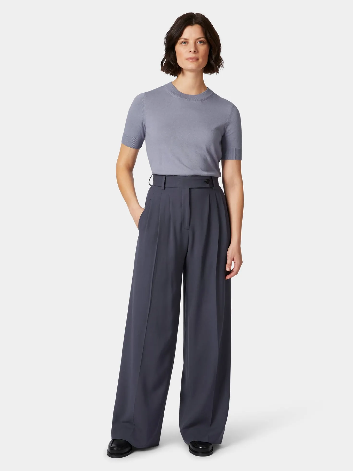 Damen-Bundfaltenhose