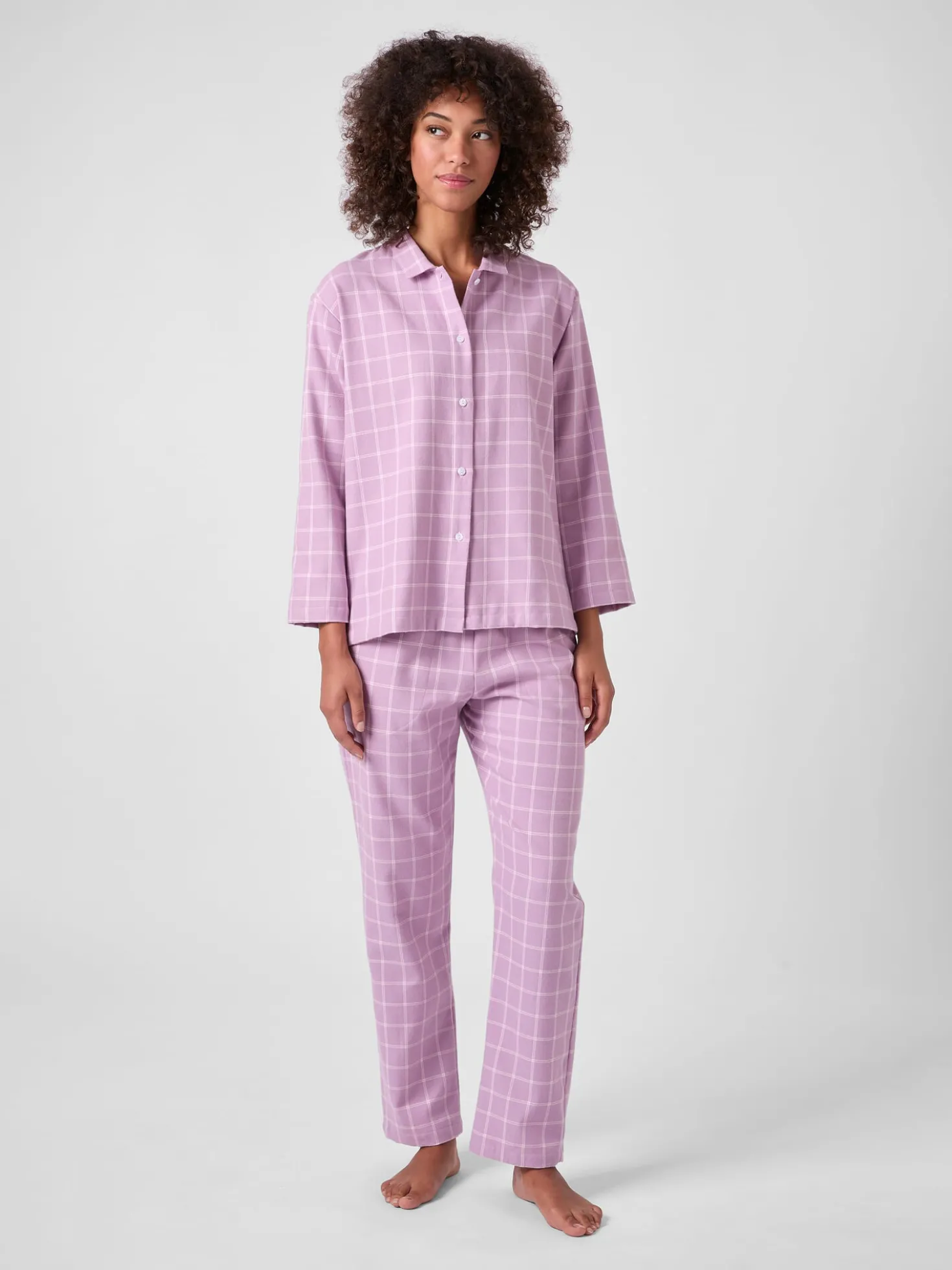 Damen-Flanellpyjama kariert