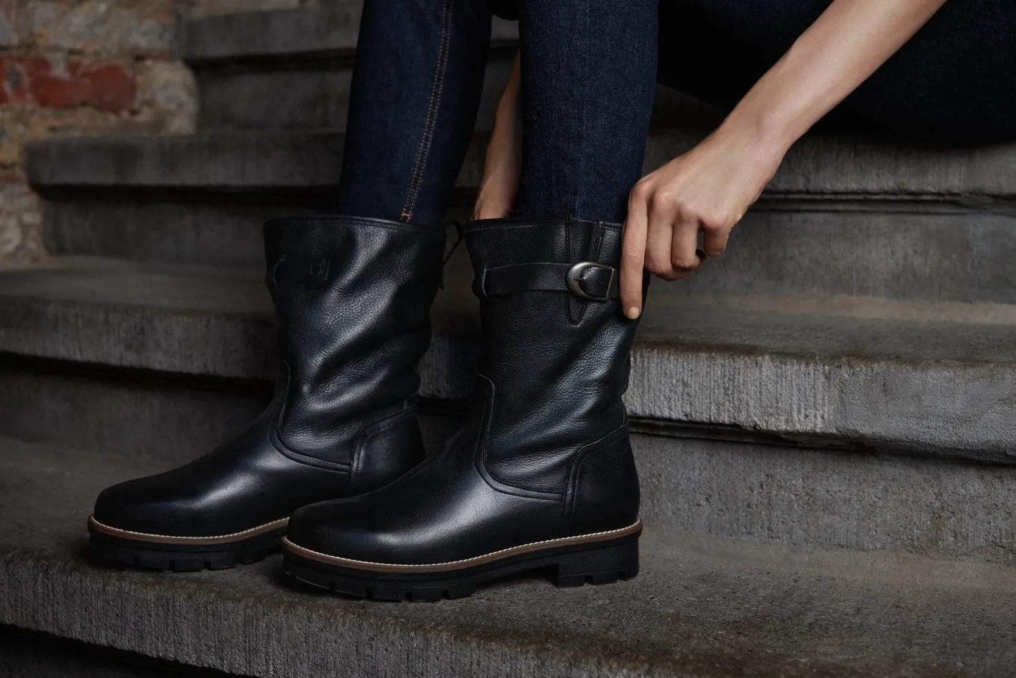 Damenhalbstiefel Rindleder gefüttert