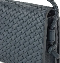 Damen-Handtasche geflochten, dunkelblau