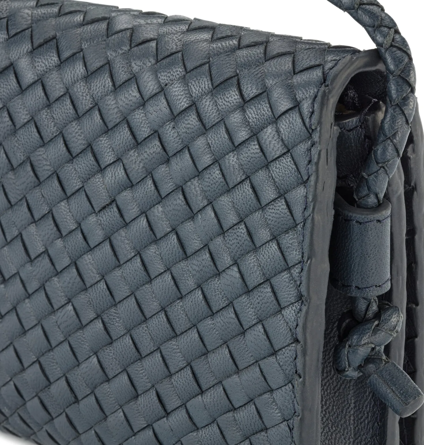 Damen-Handtasche geflochten, dunkelblau