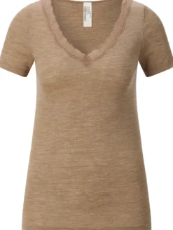 Damen-Kurzarmshirt Wolle-Seide