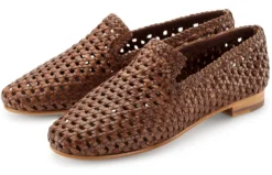 Damen-Lederslipper geflochten