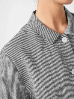 Damen-Leinenjacke gestreift