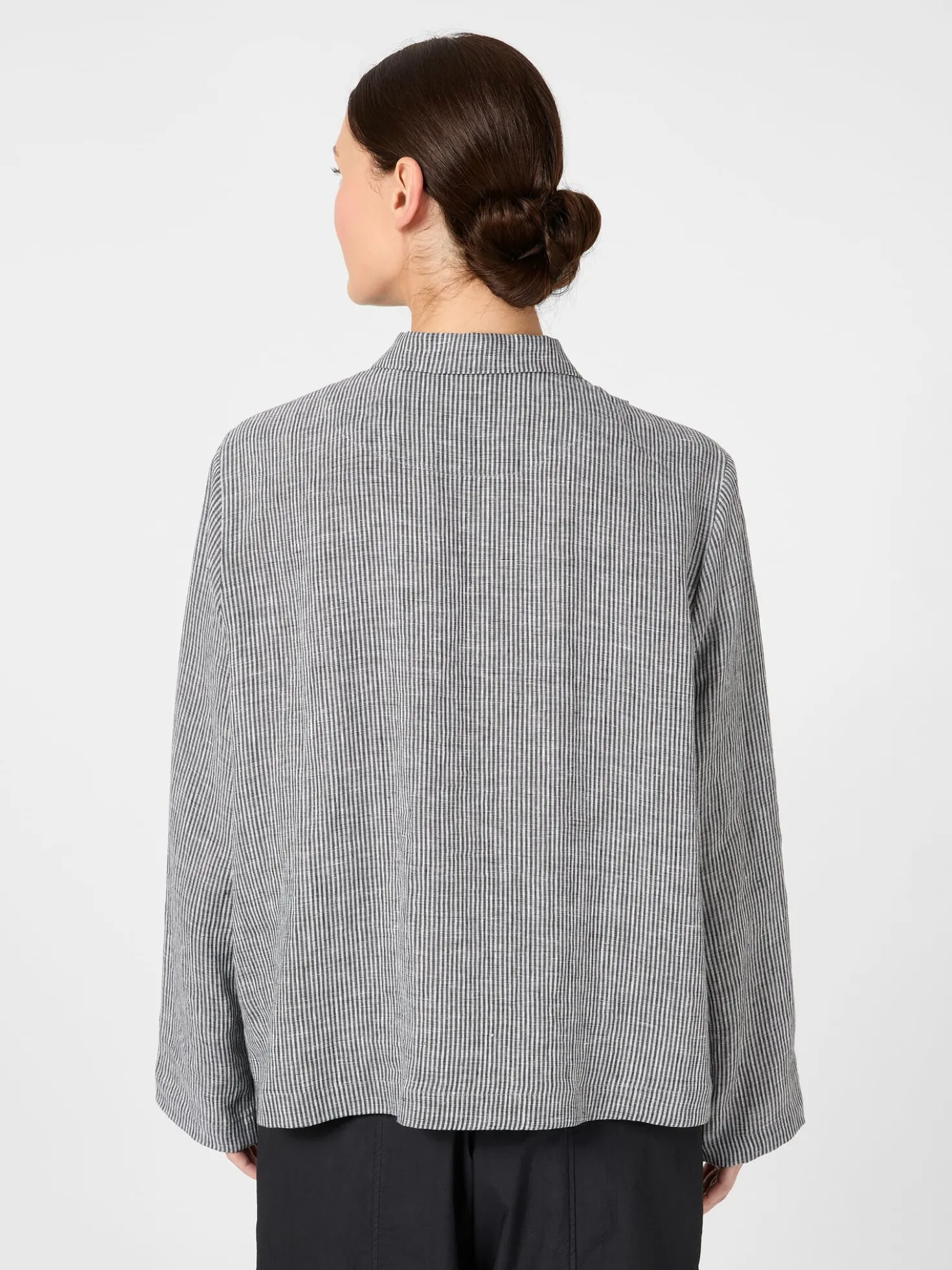 Damen-Leinenjacke gestreift