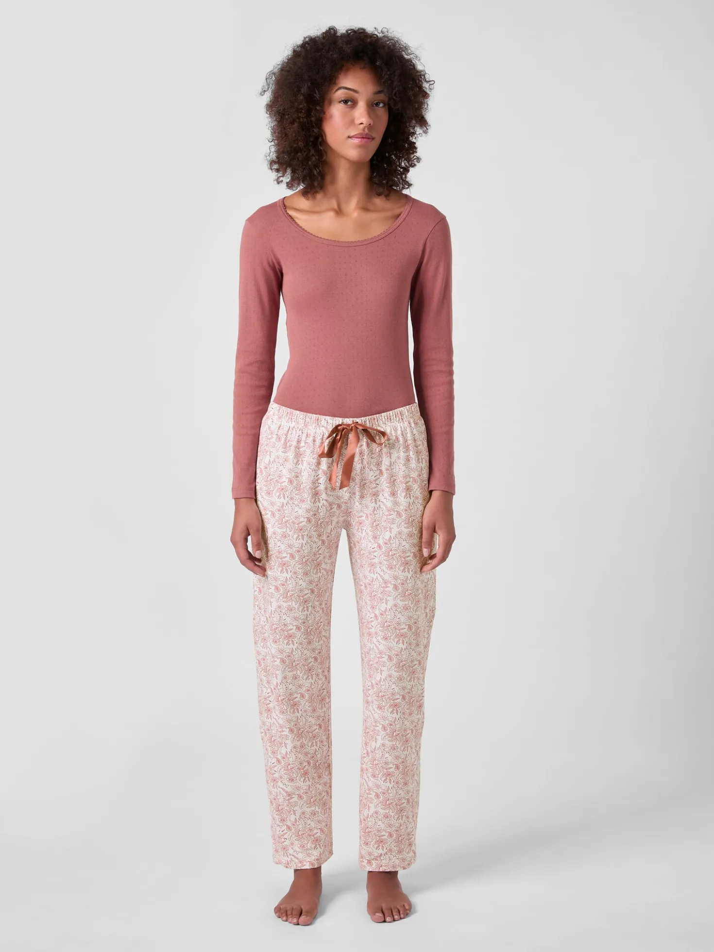 Damen-Pyjamahose gemustert