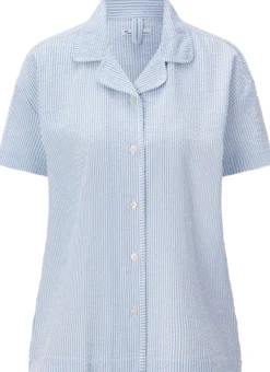 Damen-Pyjamashirt Seersucker