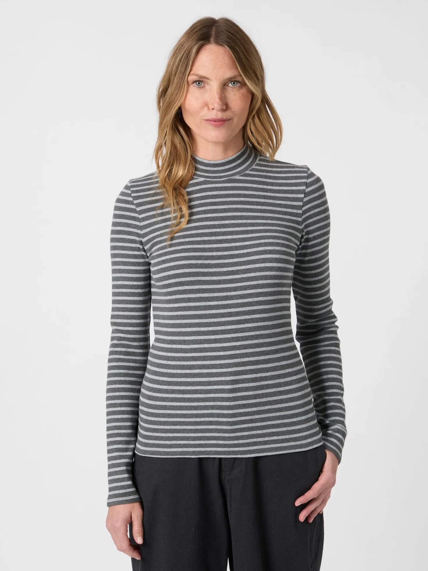 Damen-Rippenshirt gestreift