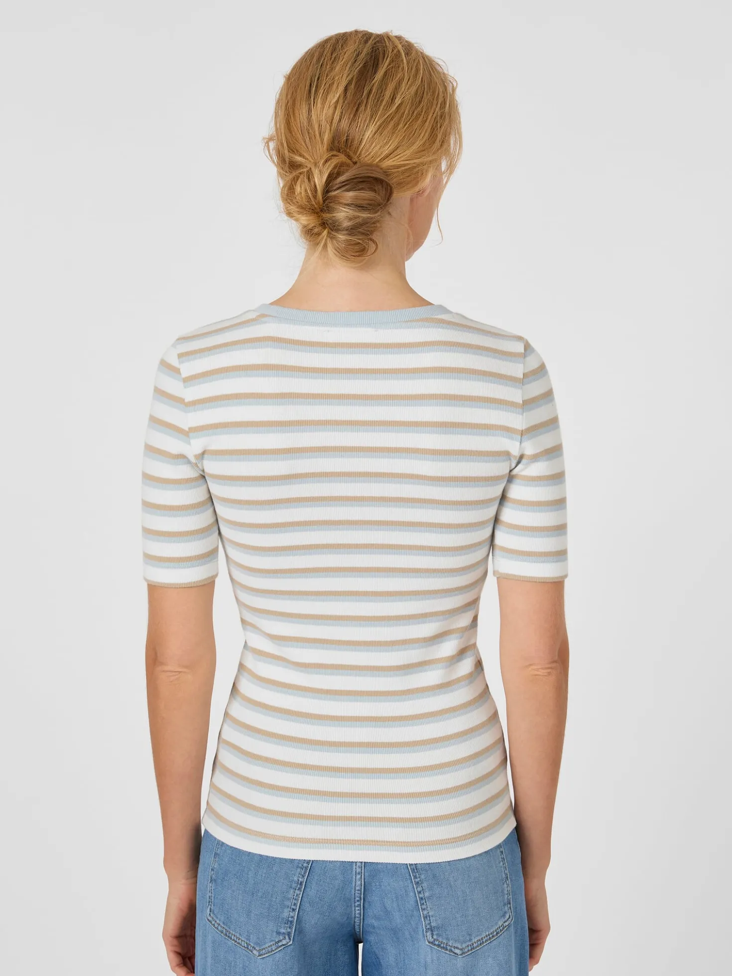 Damen-Rippenshirt gestreift