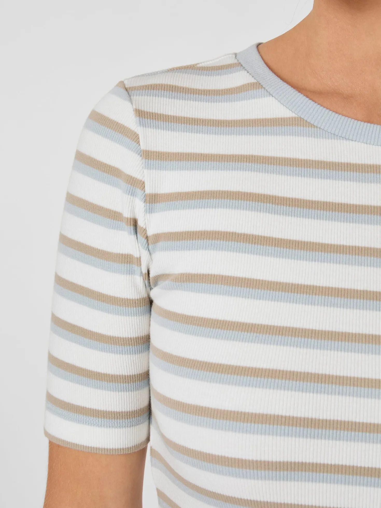 Damen-Rippenshirt gestreift