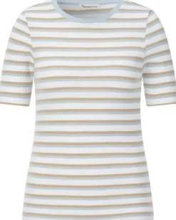 Damen-Rippenshirt gestreift