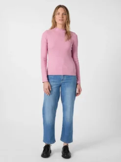 Damen-Rippenshirt Langarm