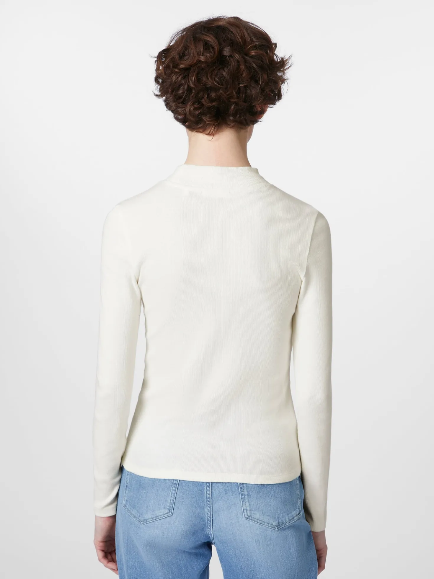 Damen-Rippenshirt Langarm