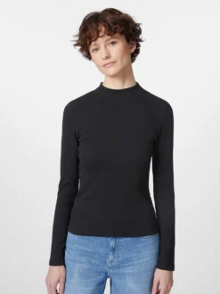 Damen-Rippenshirt Langarm