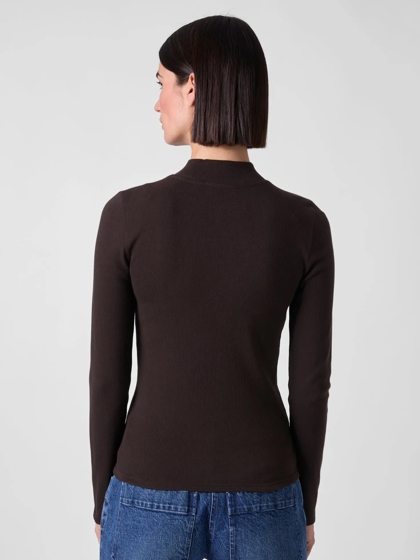 Damen-Rippenshirt Langarm