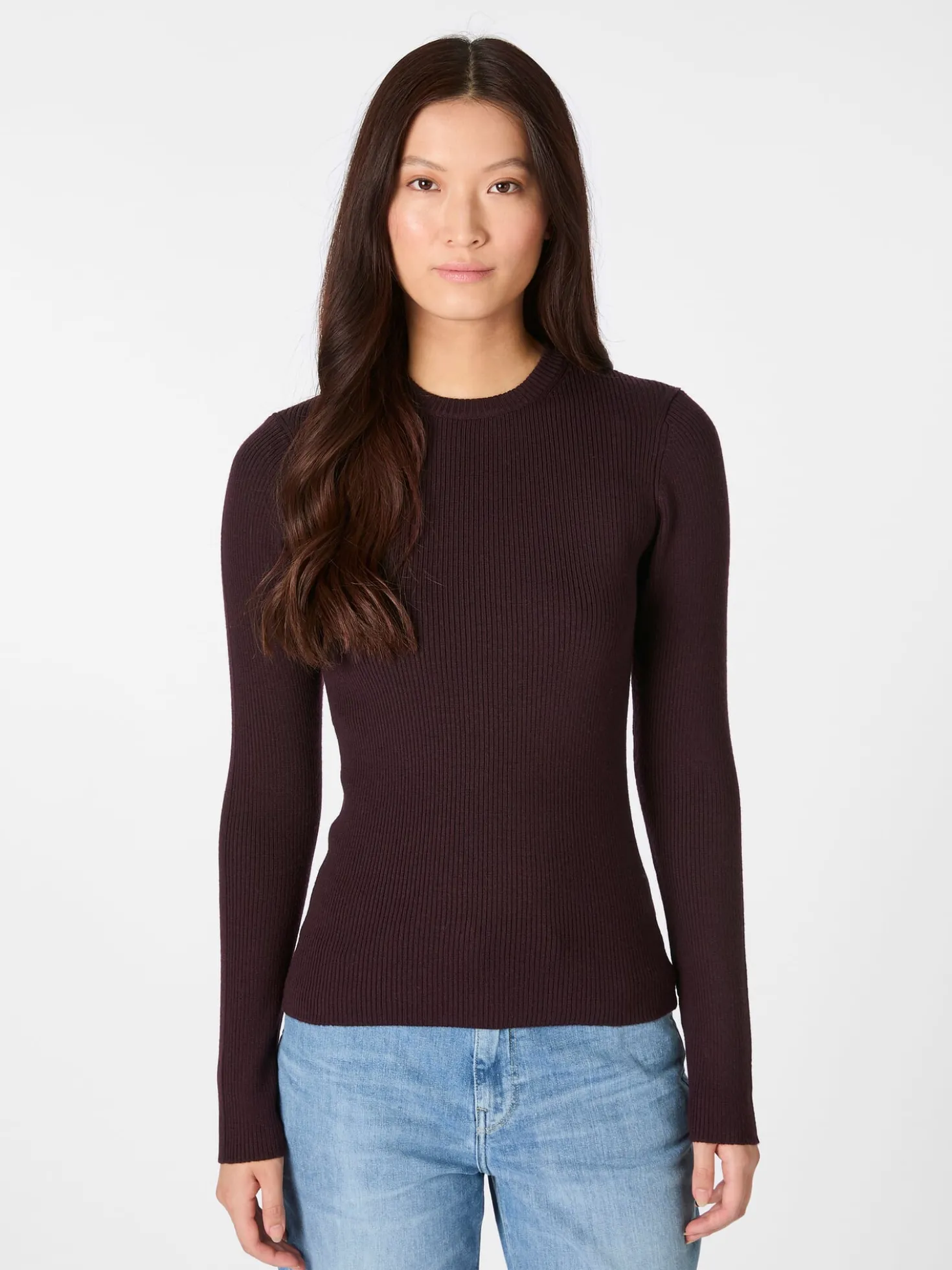 Damen-Rippenshirt Merinowolle