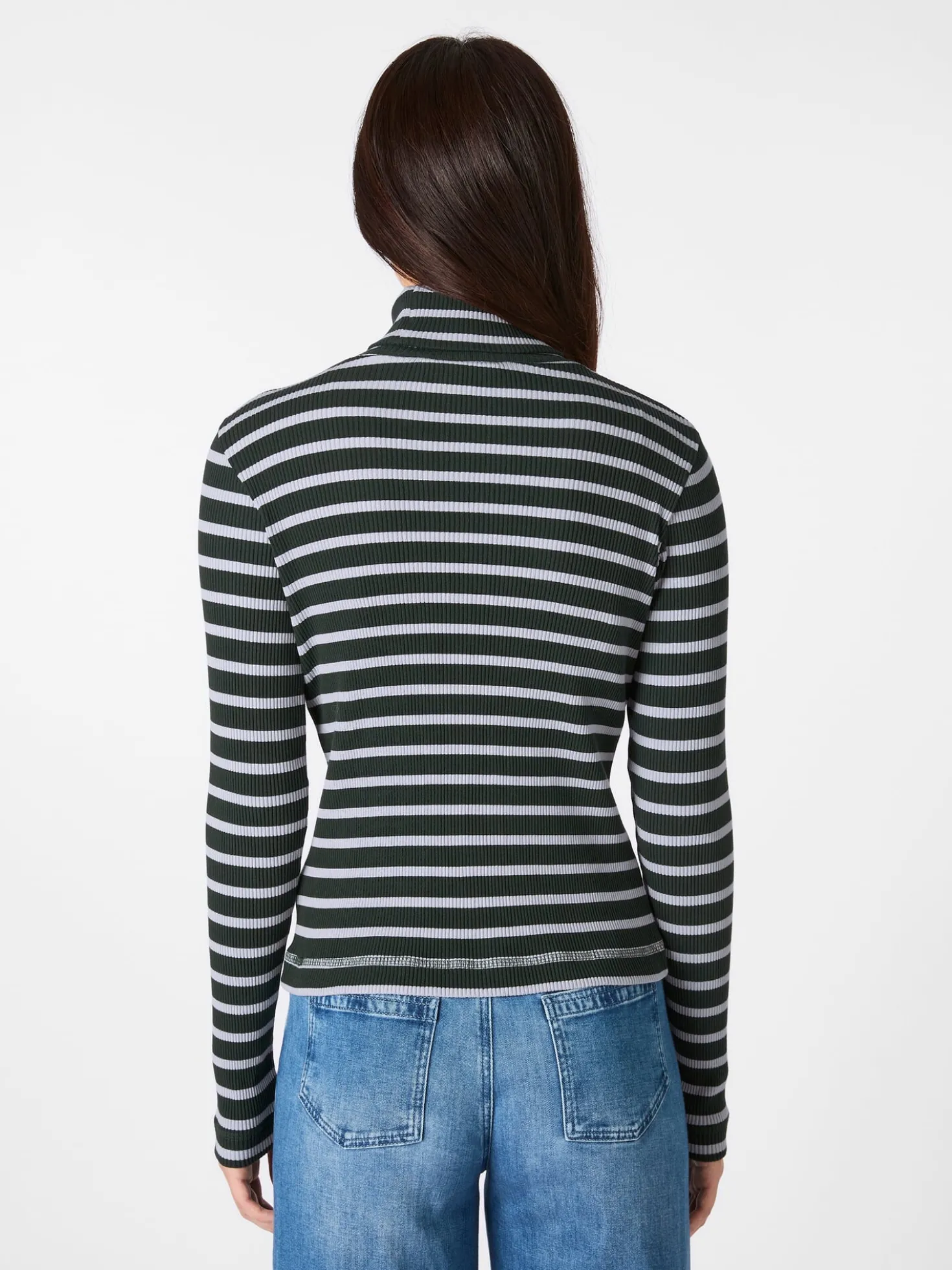 Damen-Rollkragenshirt gestreift