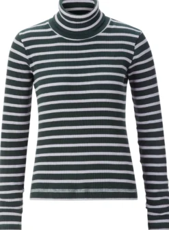 Damen-Rollkragenshirt gestreift