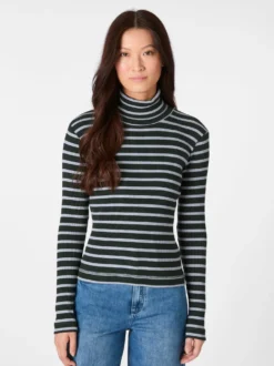 Damen-Rollkragenshirt gestreift