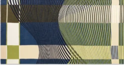 Damenschal gestreift, blau-grün