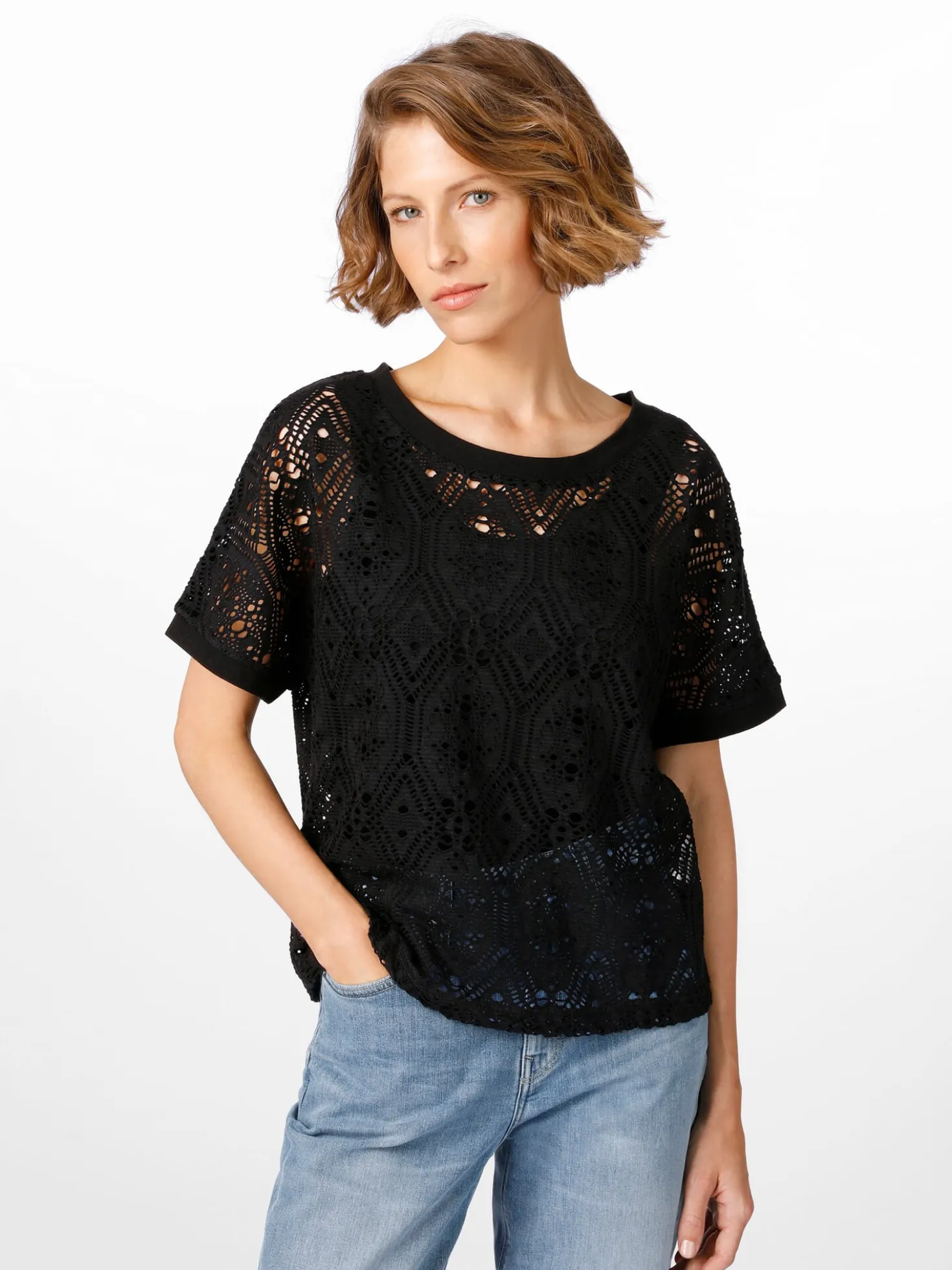 Damenshirt Lochmuster