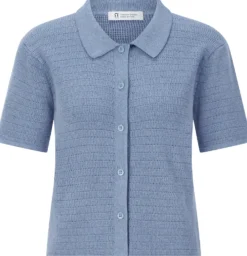 Damen-Strickpolo geknöpft