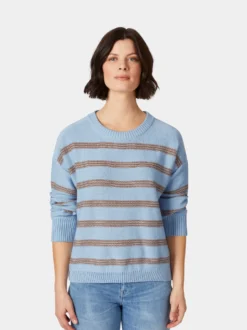 Damen-Strickpullover gestreift