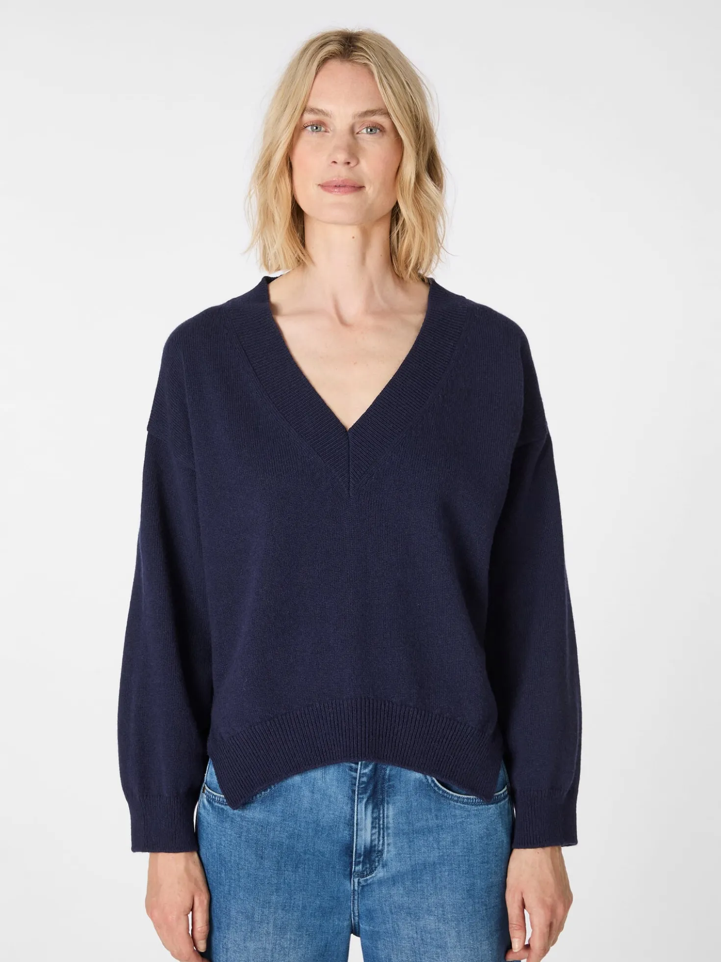 Damen-Strickpullover V-Ausschnitt