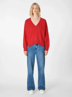 Damen-Strickpullover V-Ausschnitt