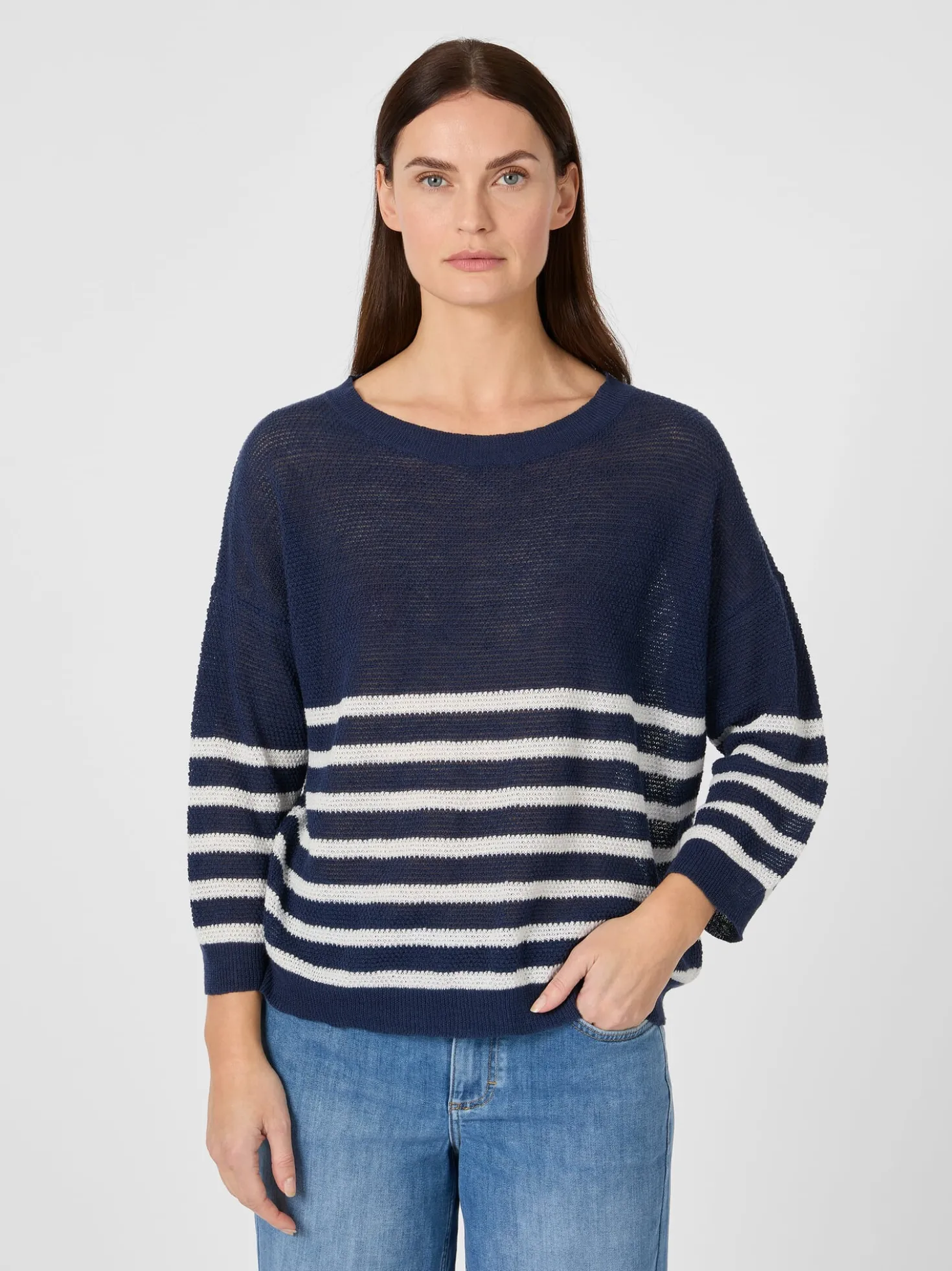 Damen-Strickshirt gestreift