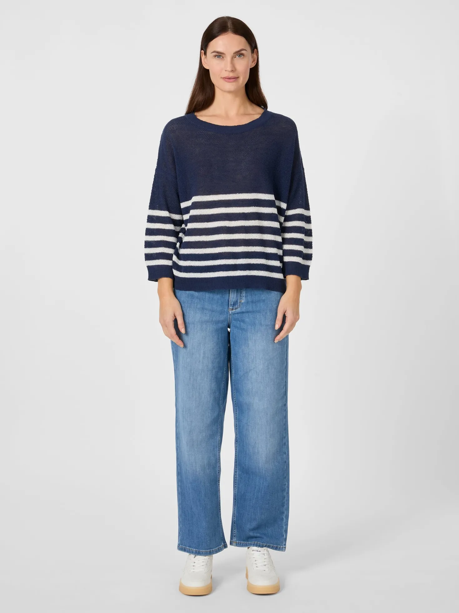 Damen-Strickshirt gestreift