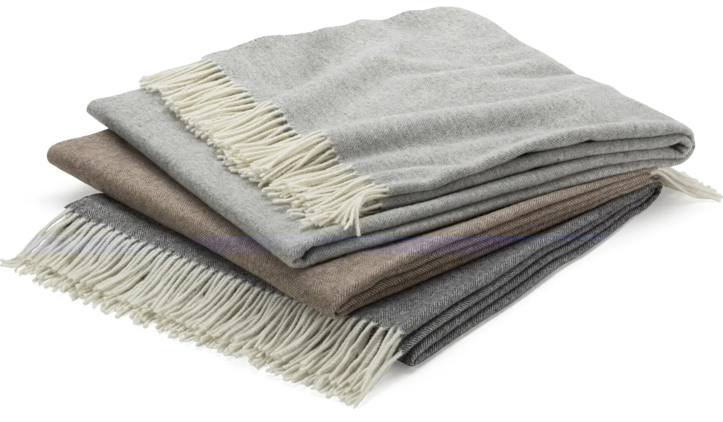 Decke Lammwolle Fischgrat