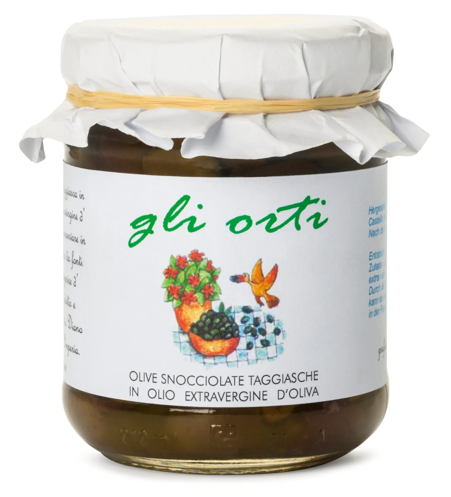 Entsteinte Taggiasca-Oliven in Olivenöl