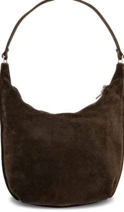 Große Veloursledertasche, dunkelbraun