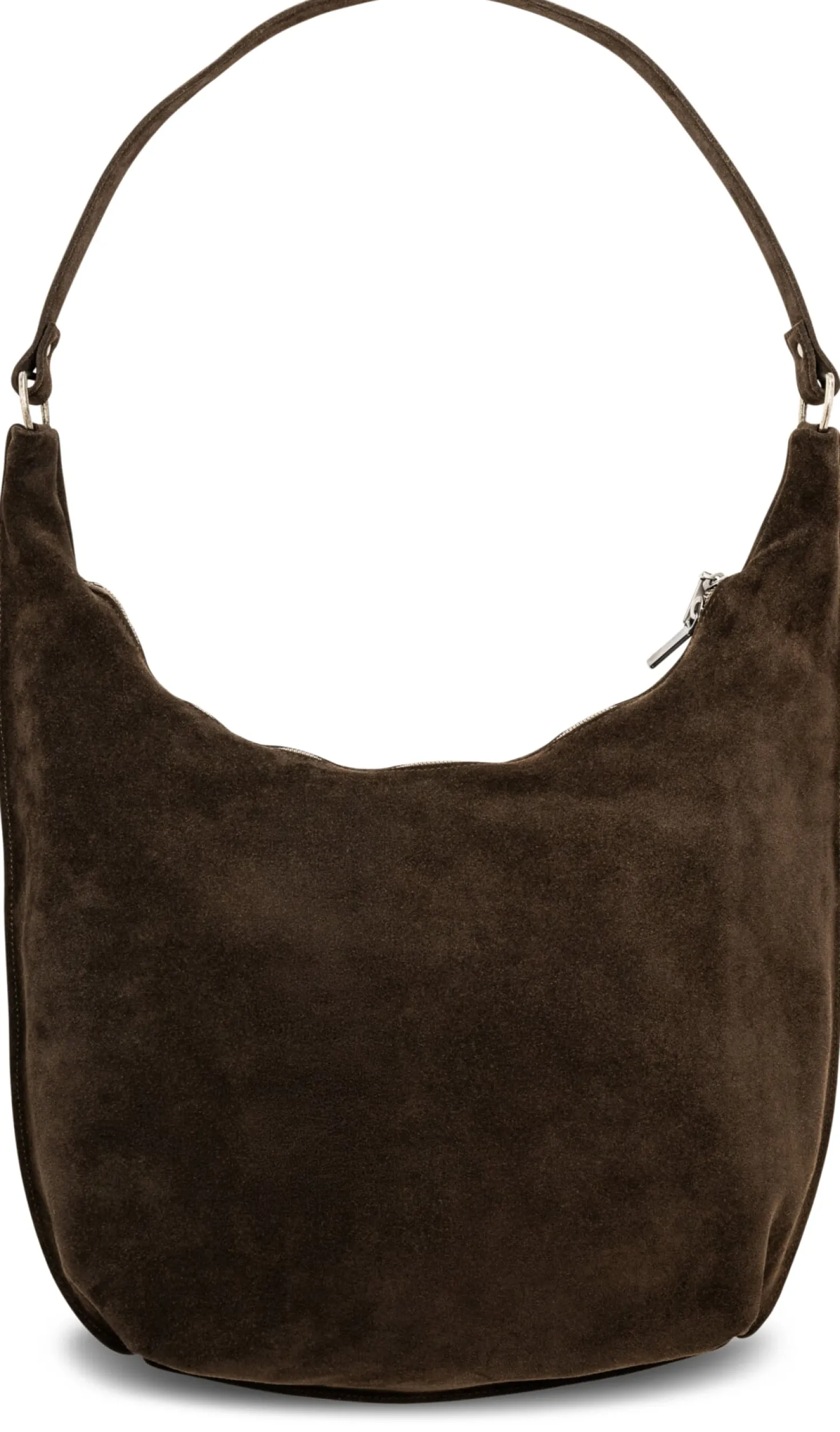 Große Veloursledertasche, dunkelbraun