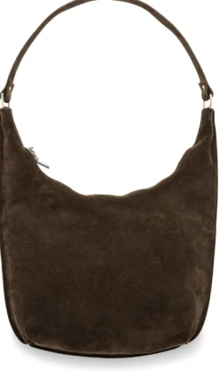 Große Veloursledertasche, dunkelbraun