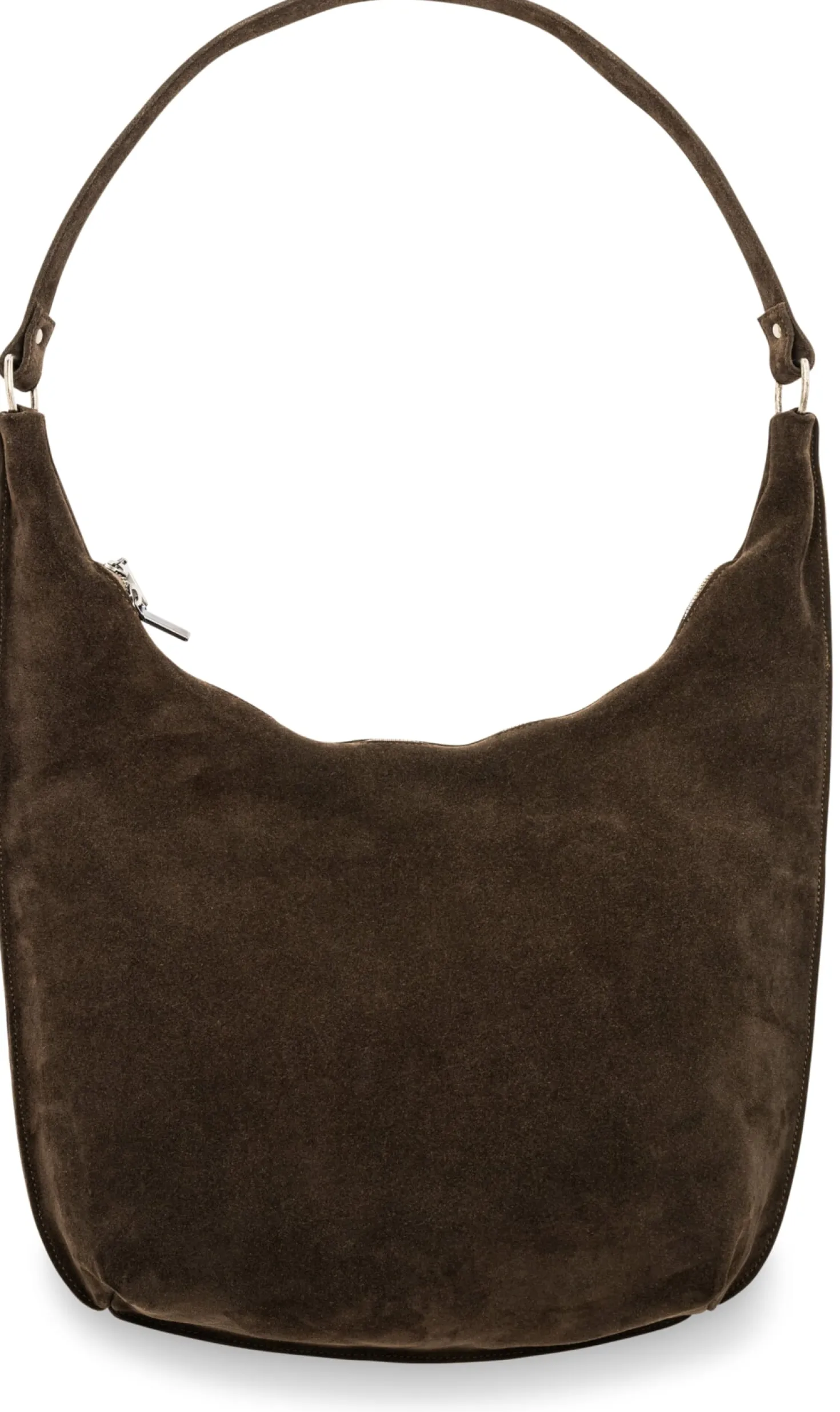 Große Veloursledertasche, dunkelbraun