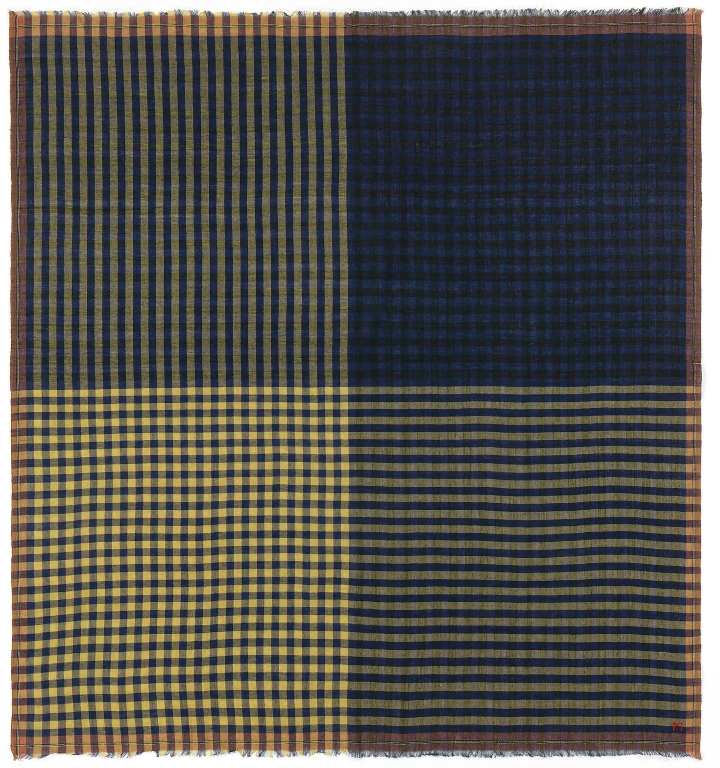 Halstuch N° 821, Blau-Oliv