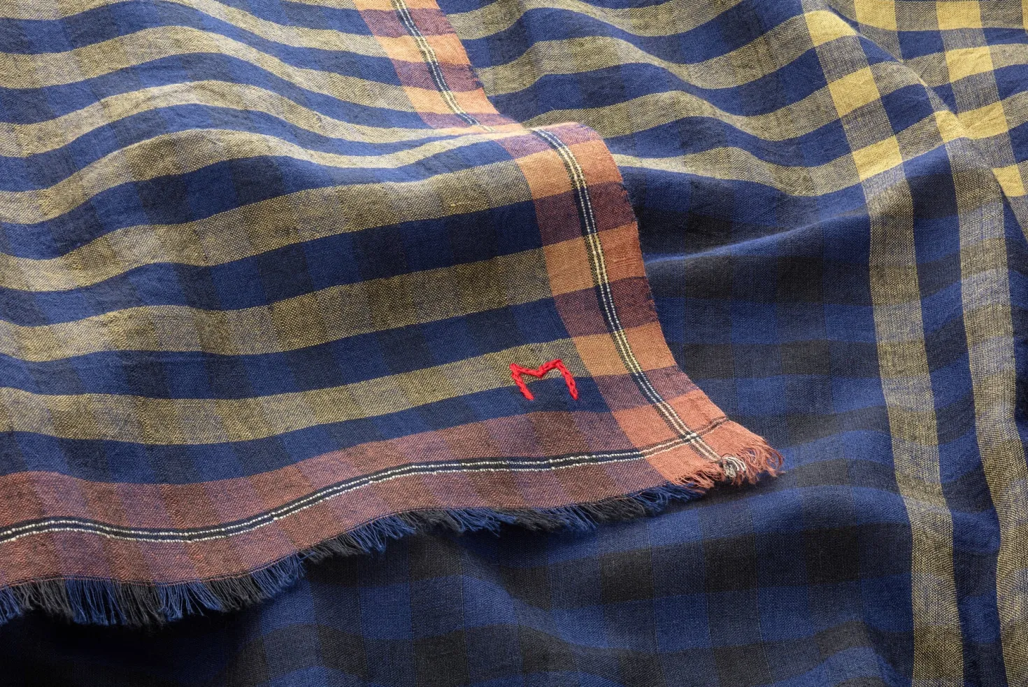Halstuch N° 821, Blau-Oliv