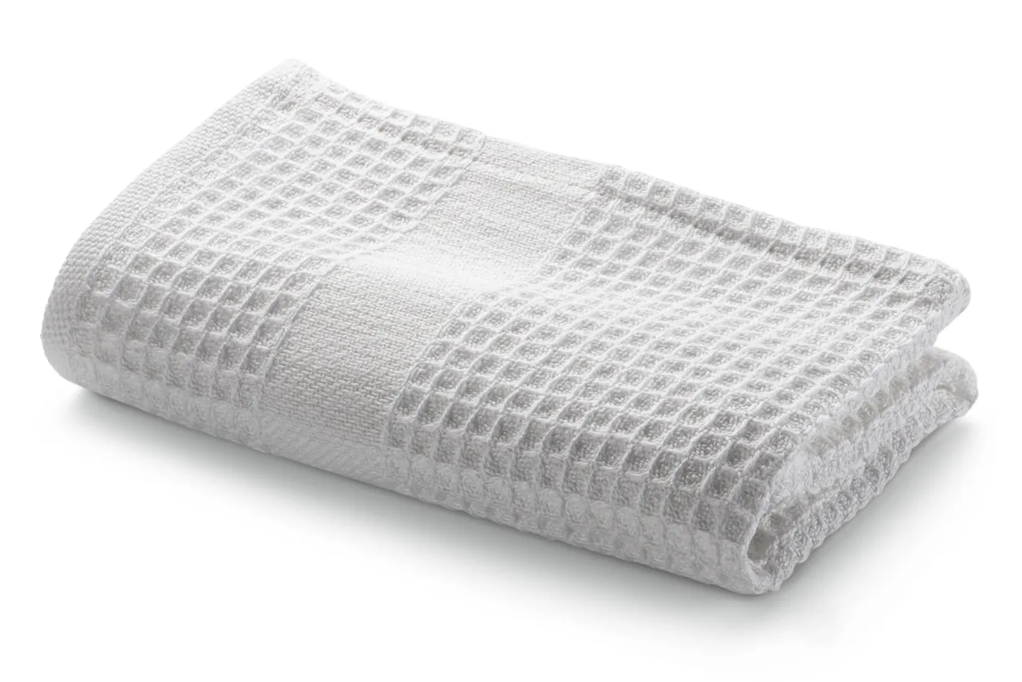 Handtuch Waffelpiqué Halbleinen weiß