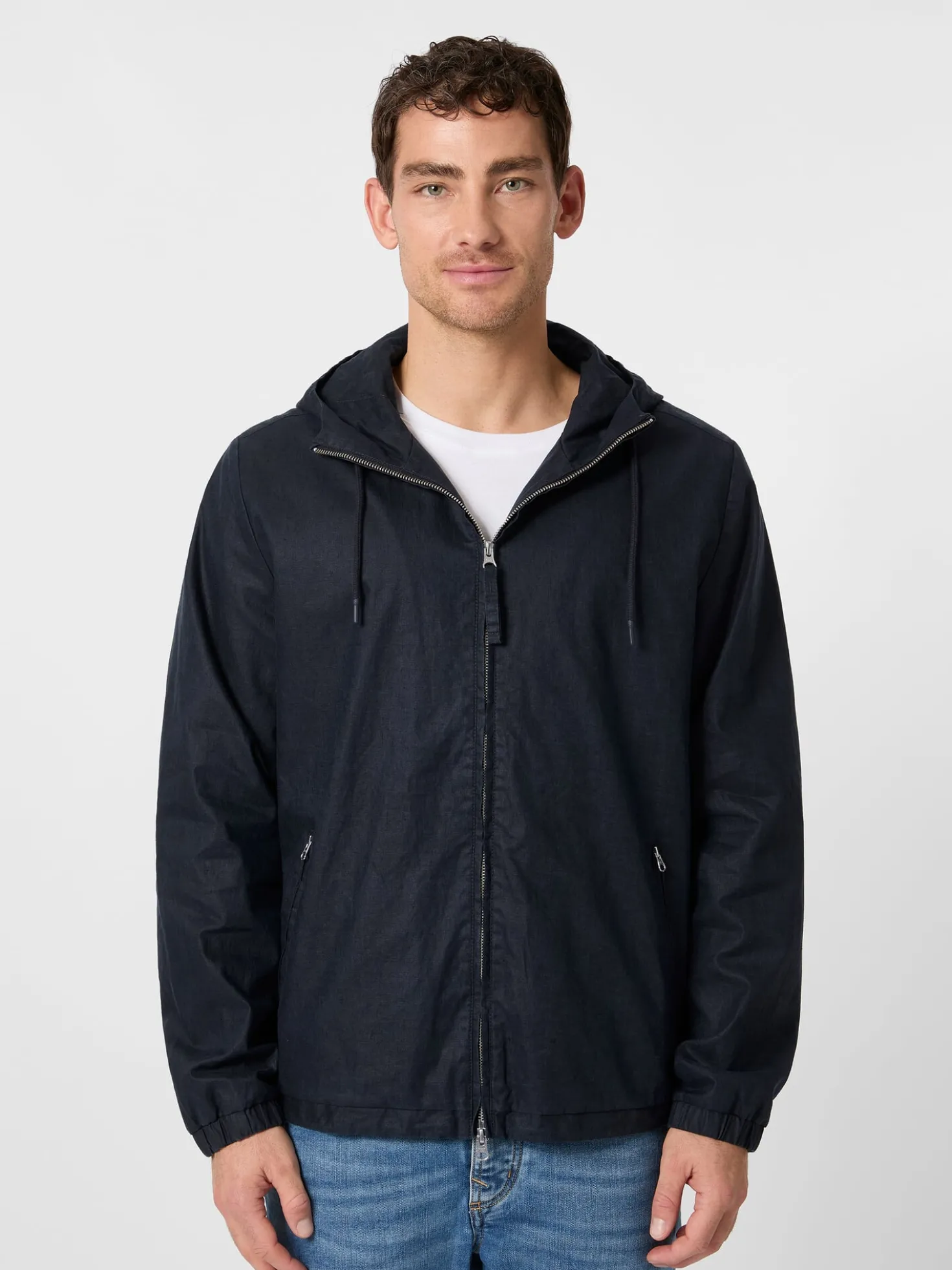 Herren-Kapuzenjacke Leinen