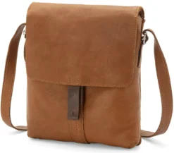 Herren-Leder Crossbag, Cognac